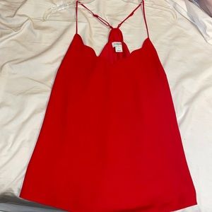 Red scalloped tank top